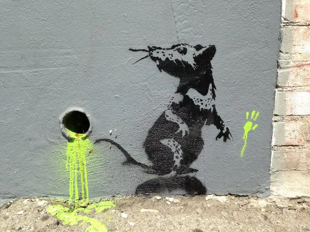 banksy, rat mural