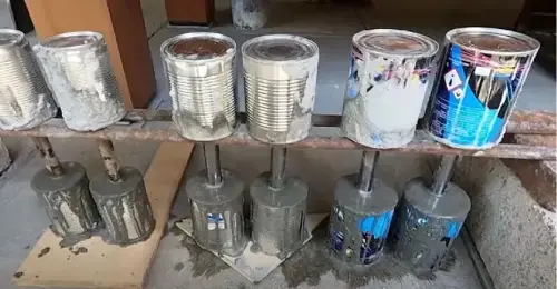 cómo hacer pesas de cemento y latas
